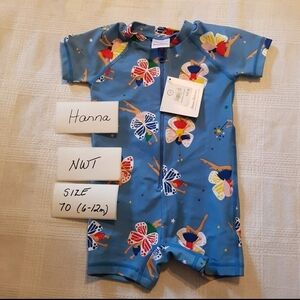 Hanna Andersson girls size 70 or 6-12 months swimsuit fairy rash guard NWT